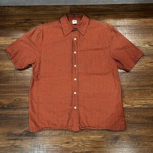 Old Navy Men's Red Plaid Button Down Shirt